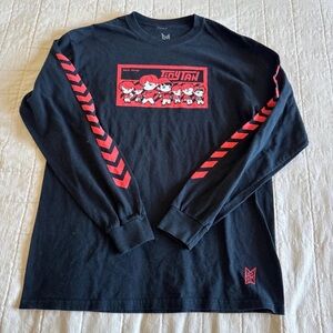 BTS TINY TAN Black Long Sleeve Tee with Red Graphic
